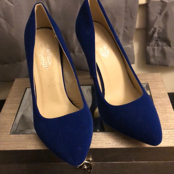 Charles Albert Shoes - Charles Albert Blue Suede Heels Size 8